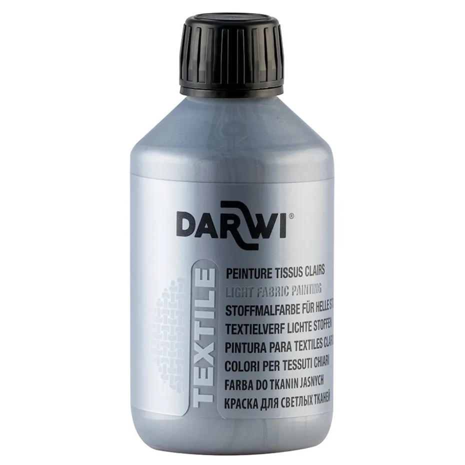 Darwi Textile Tekstilmaling 250ml – Sølv