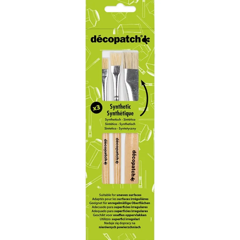 Decopatch Decoupagepensel Sett – Flate – 3stk