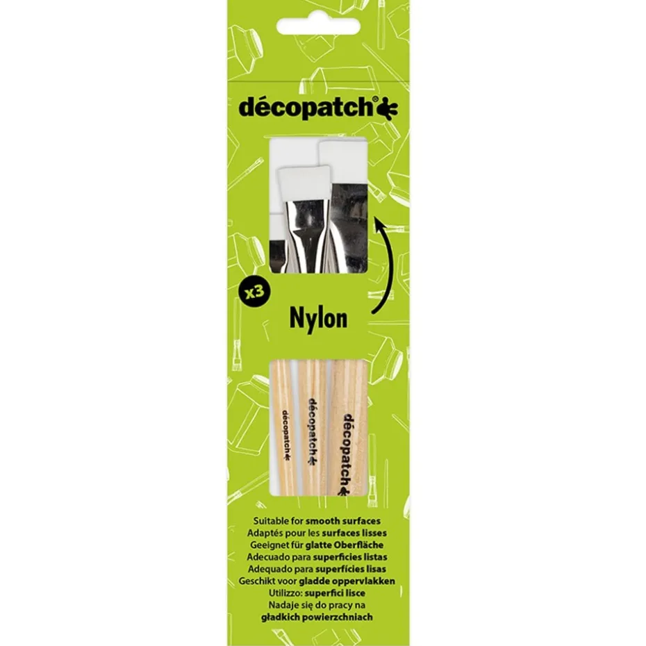 Decopatch Decoupagepensel Sett – Nylon flate – 3stk