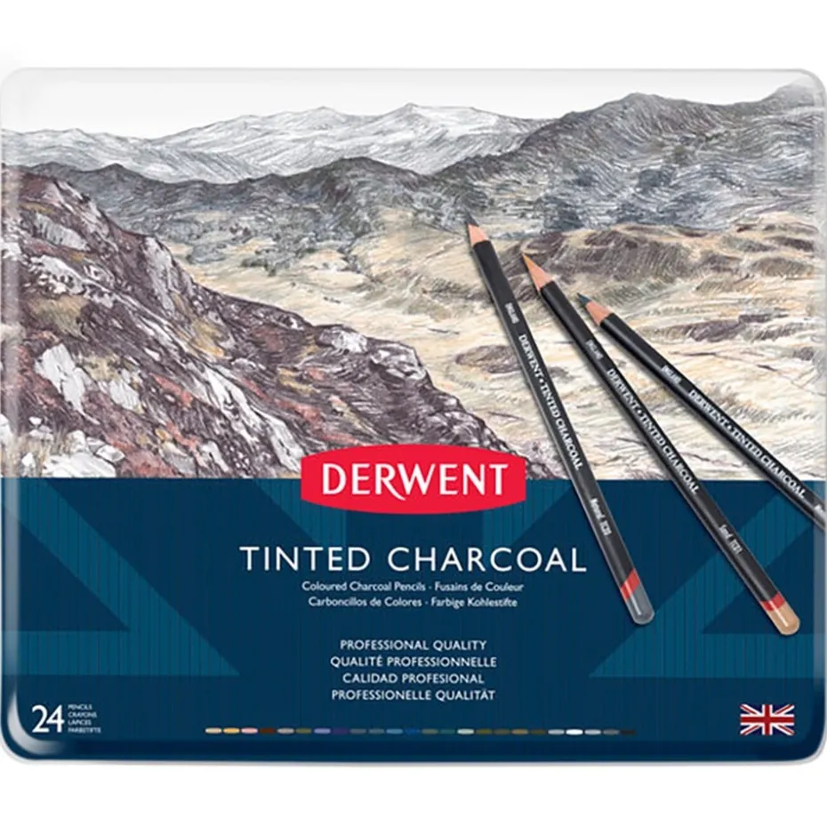 Derwent Tinted Charcoal Blyant Sett 24stk