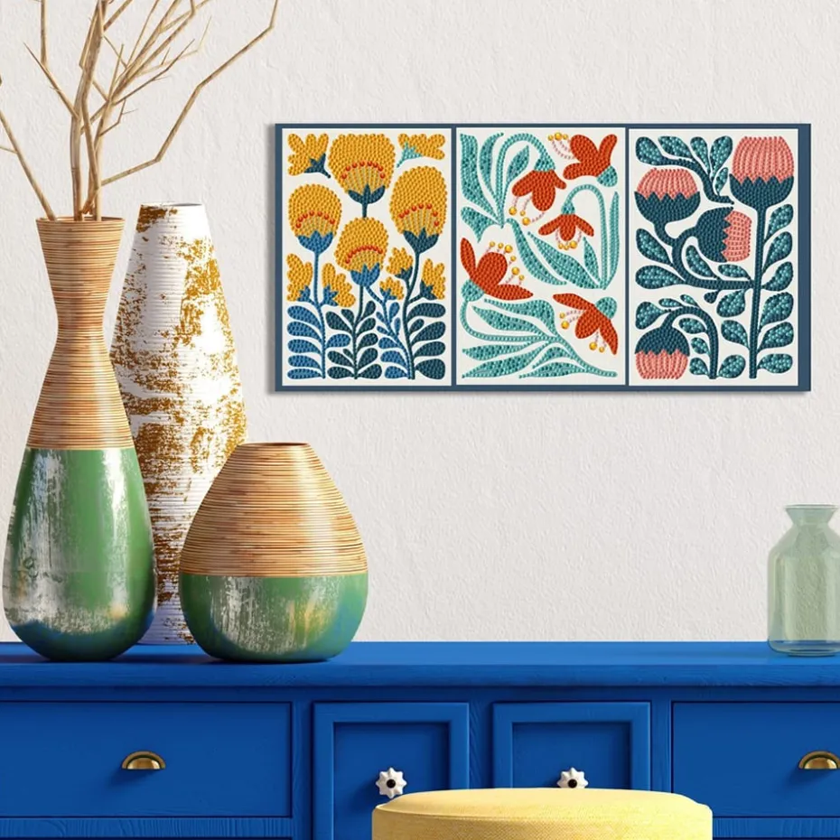 Diamond Dotz DotzBox Decor – Modern Floral Triptych
