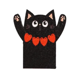 Diamond Dotz Iron-on ‘n’ Dot – Black Cat in Love