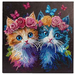 Diamond Dotz Lerret 30x30cm DD34 – Floral Crown Kittens