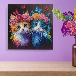 Diamond Dotz Lerret 30x30cm DD34 – Floral Crown Kittens