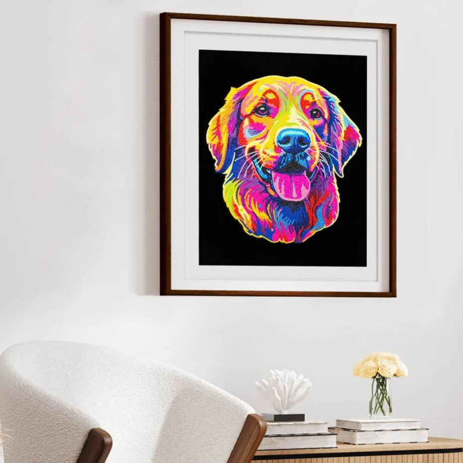 Diamond Dotz Neon Flock – Golden Retriever