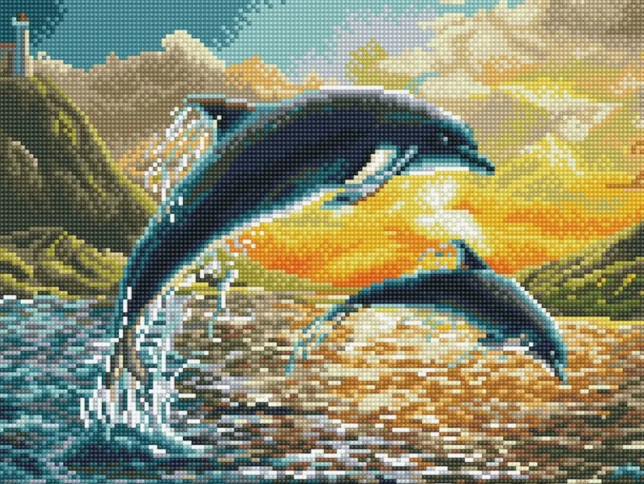 Diamond Dotz Squares DQ9 – Dolphin Sunset