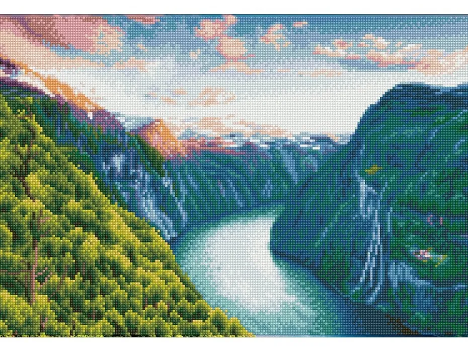 Diamond Dotz Squares DQ10 – Geirangerfjorden «De 7 søstre»