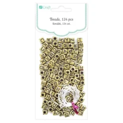 dpCraft Bokstavperler fikantet 5mm 124stk – Gull