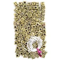 dpCraft Bokstavperler fikantet 5mm 124stk – Gull
