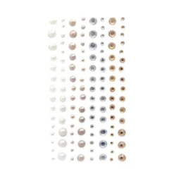 dpCraft Halvperler og strass m/lim 120stk – Nature Tones