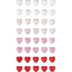 dpCraft Hjerter m/lim 40stk 10mm – Klar/rosa/rød