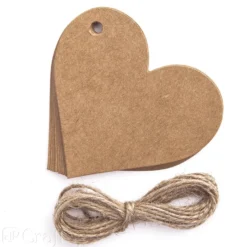 dpCraft Kraft Tags m/snor 12stk – Hjerte