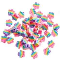 dpCraft Perlemix polymerleire 10mm 48stk – Regnbueblomster