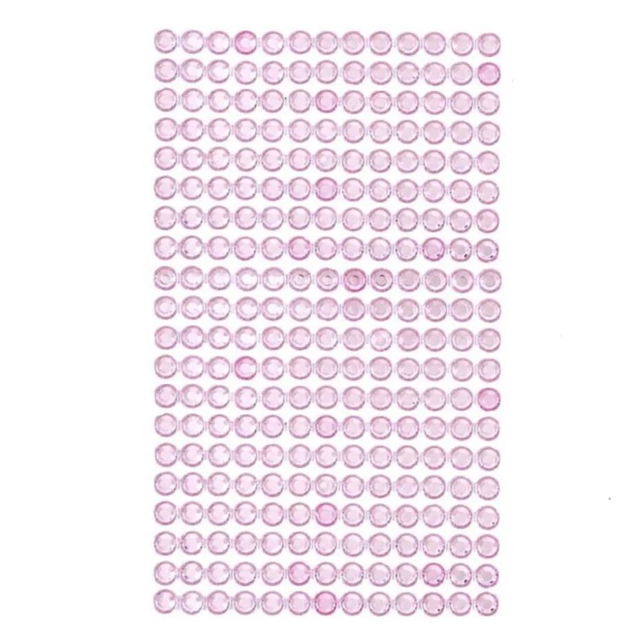 dpCraft Strass m/lim 260stk – 6mm – Lys rosa