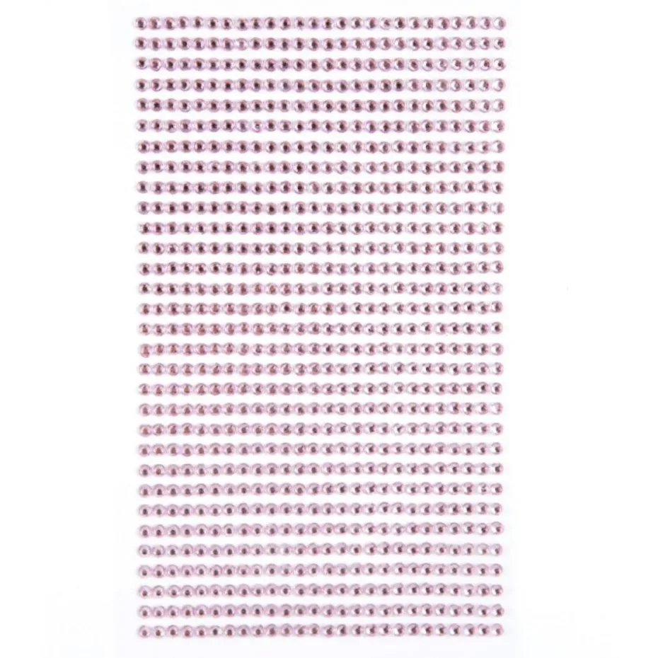 dpCraft Strass m/lim 806stk – 3mm – Lys rosa