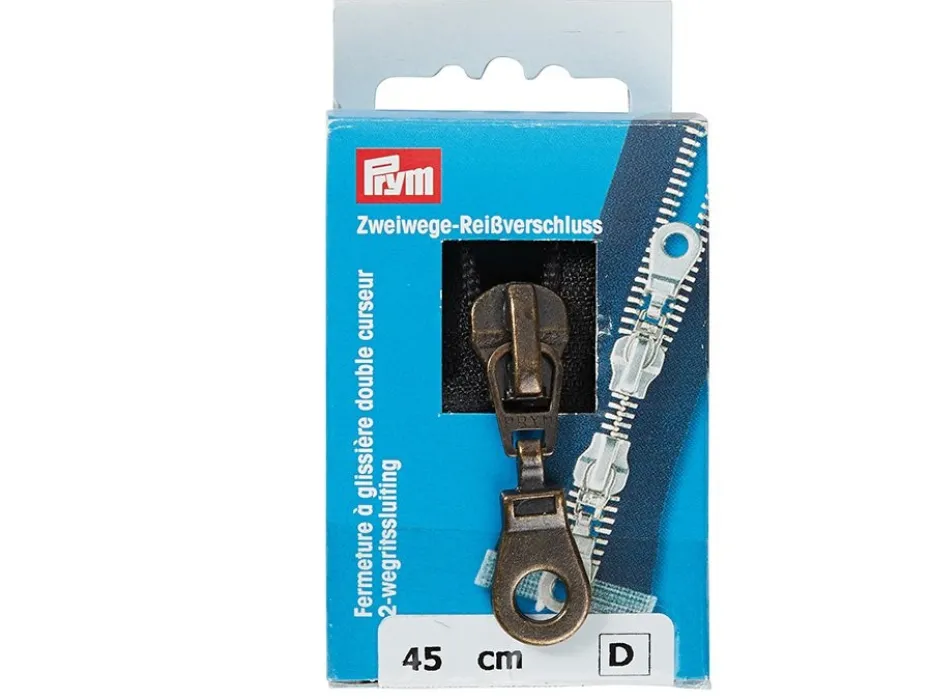 Eclair Glidelås Metall M5 2-veis 45cm – 000 Sort