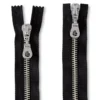 Eclair Glidelås Metall M4 2-veis 45cm – 000 Sort