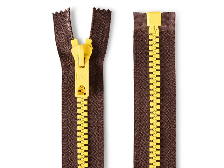 Eclair Glidelås S12 Bicolor – 60cm – Mørkebrun/Gul