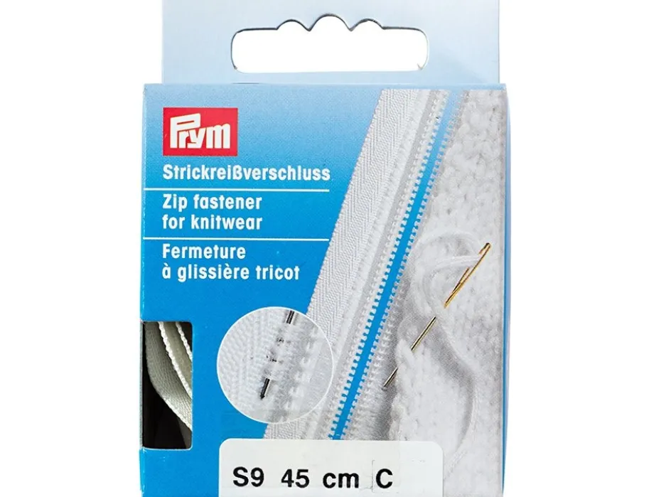 Eclair Glidelås S9 Strikk – 45cm – Naturhvit