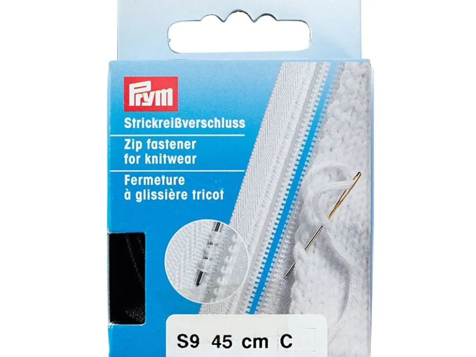 Eclair Glidelås S9 Strikk – 45cm – Sort