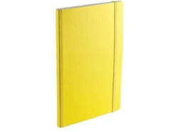 EcoQua Notebook m/strikk – Gul – A5 prikker