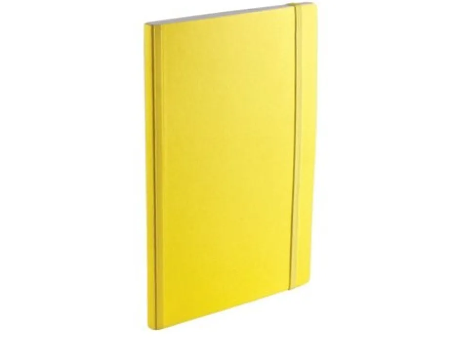 EcoQua Notebook m/strikk – Gul – A5 prikker