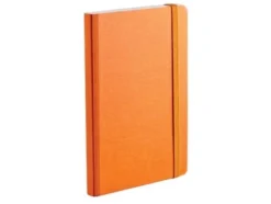 EcoQua Notebook m/strikk – Orange – A6 prikker
