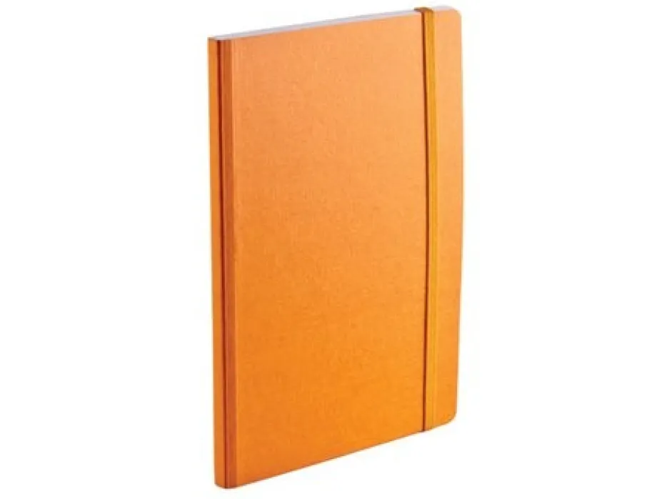 EcoQua Notebook m/strikk – Orange – A5 prikker