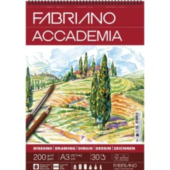 Fabriano Accademia Drawing Tegneblokk Spiral 200g A3 – 30ark