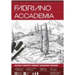 Fabriano Accademia Sketch Skisseblokk Spiral 120g A3 – 50ark