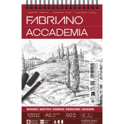 Fabriano Accademia Sketch Skisseblokk Spiral 120g A5 – 50ark