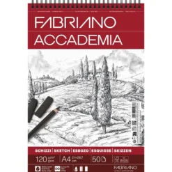 Fabriano Accademia Sketch Skisseblokk Spiral 120g A4 – 50ark