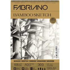 Fabriano Bamboo Sketch Skisseblokk Spiral 105g A3 – 30 ark