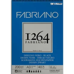 Fabriano 1264 Black Tegneblokk Spiral 200g 40ark – A3