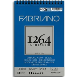 Fabriano 1264 Black Tegneblokk Spiral 200g 20ark – A5