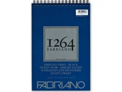 Fabriano 1264 Black Tegneblokk Spiral 200g 40ark – A4