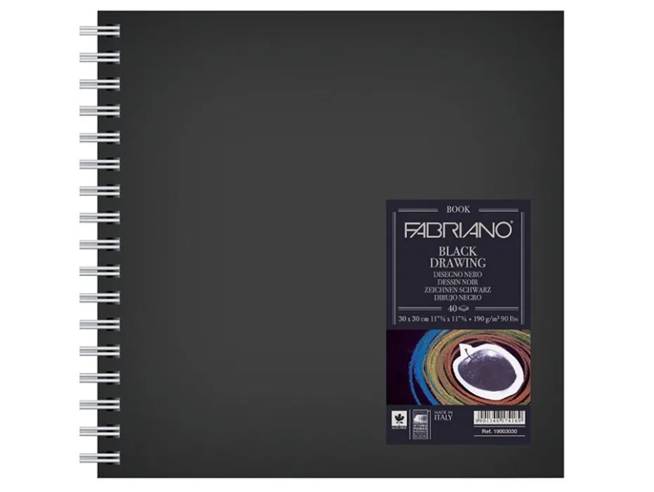 Fabriano Book Black Drawing – 190g 30x30cm