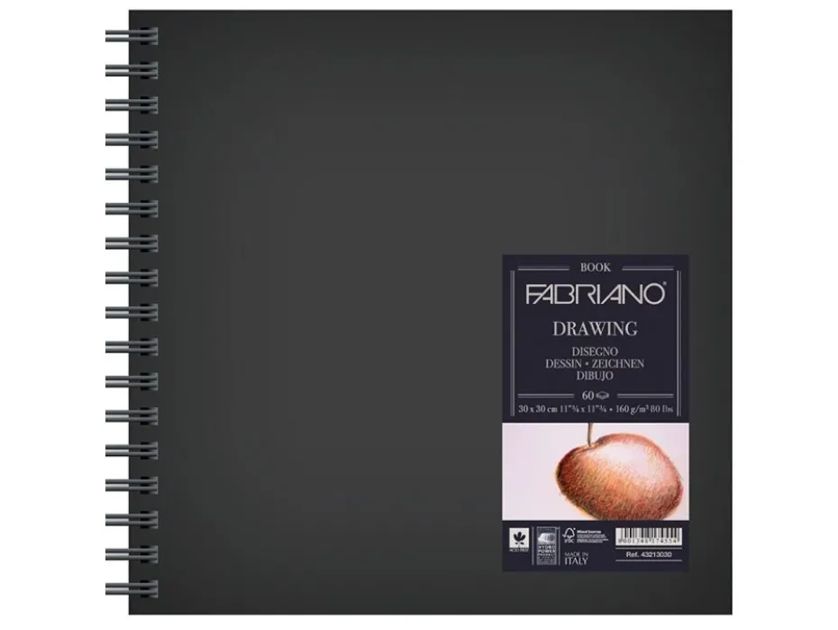 Fabriano Book Spiral Drawing – 160g 30x30cm