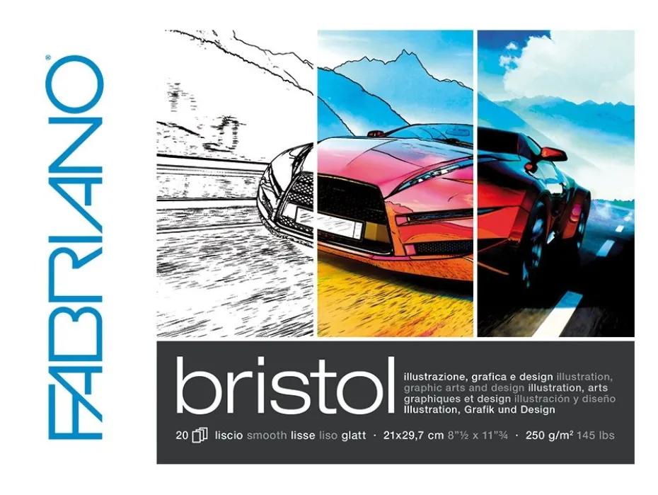 Fabriano Bristol Tusjblokk 250g A4 – 20 ark