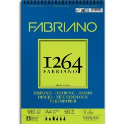 Fabriano 1264 Drawing Tegneblokk – Spiral 180g 50ark – A4