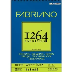 Fabriano 1264 Drawing Tegneblokk – Spiral 180g 50ark – A3
