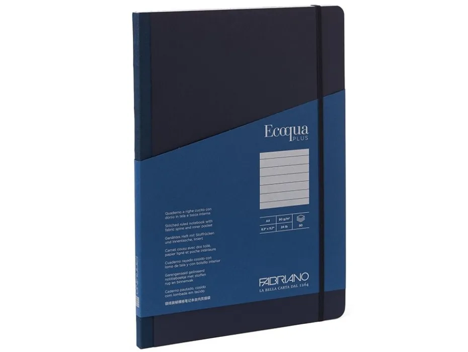 Fabriano EcoQua Plus Fabric A4 Linjert Dark Blue