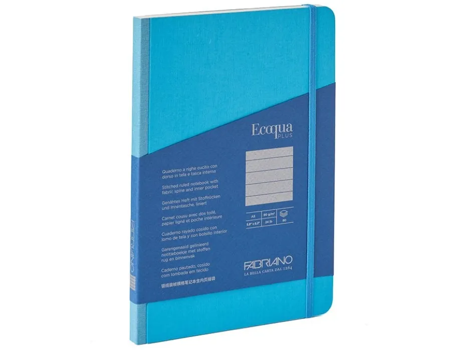 Fabriano EcoQua Plus Fabric A5 Linjert Light Blue