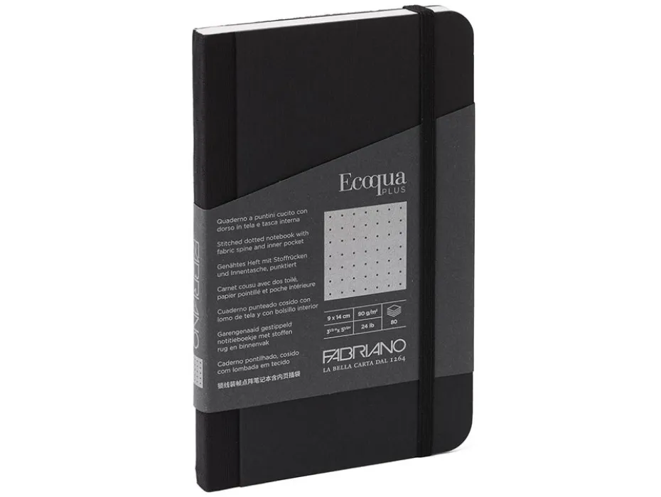 Fabriano EcoQua Plus Fabric 9x14cm Prikker Black