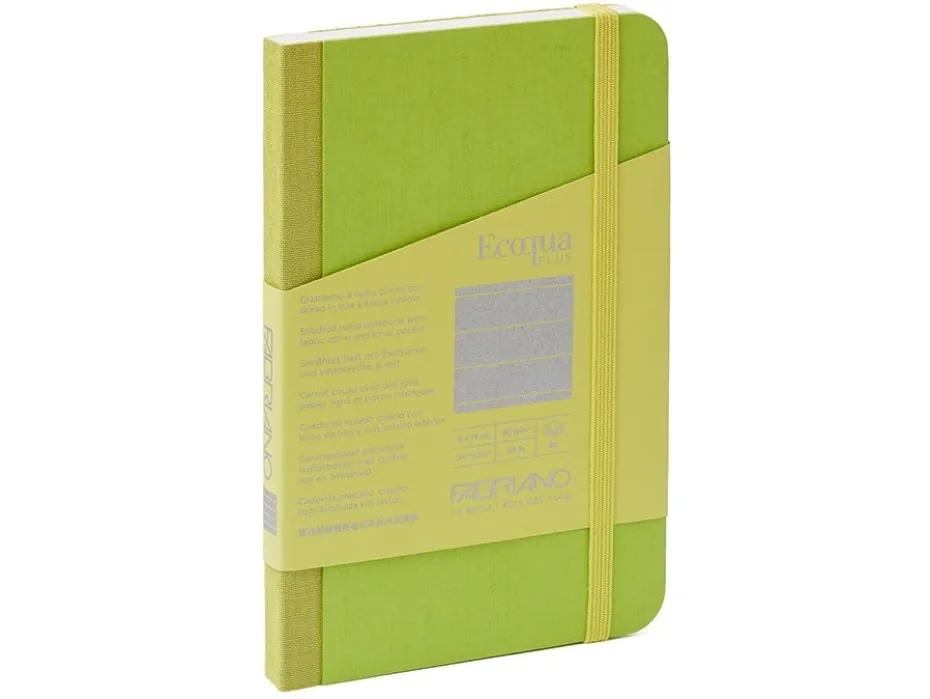 Fabriano EcoQua Plus Fabric 9x14cm Linjert Lime