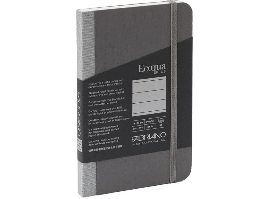 Fabriano EcoQua Plus Fabric 9x14cm Linjert Grey