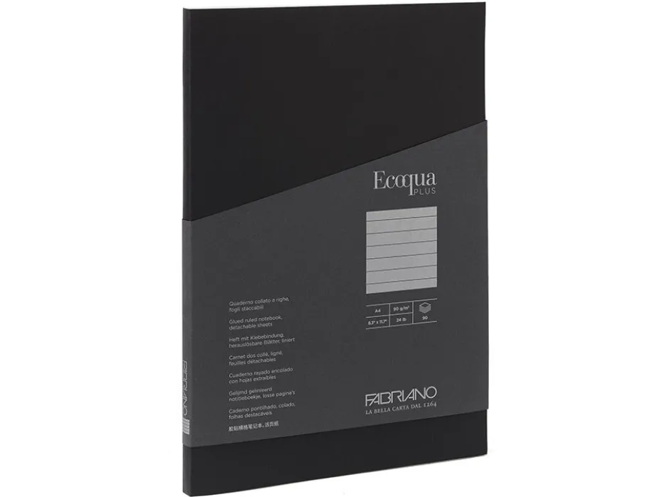 Fabriano EcoQua Plus Limt A4 Linjert Black
