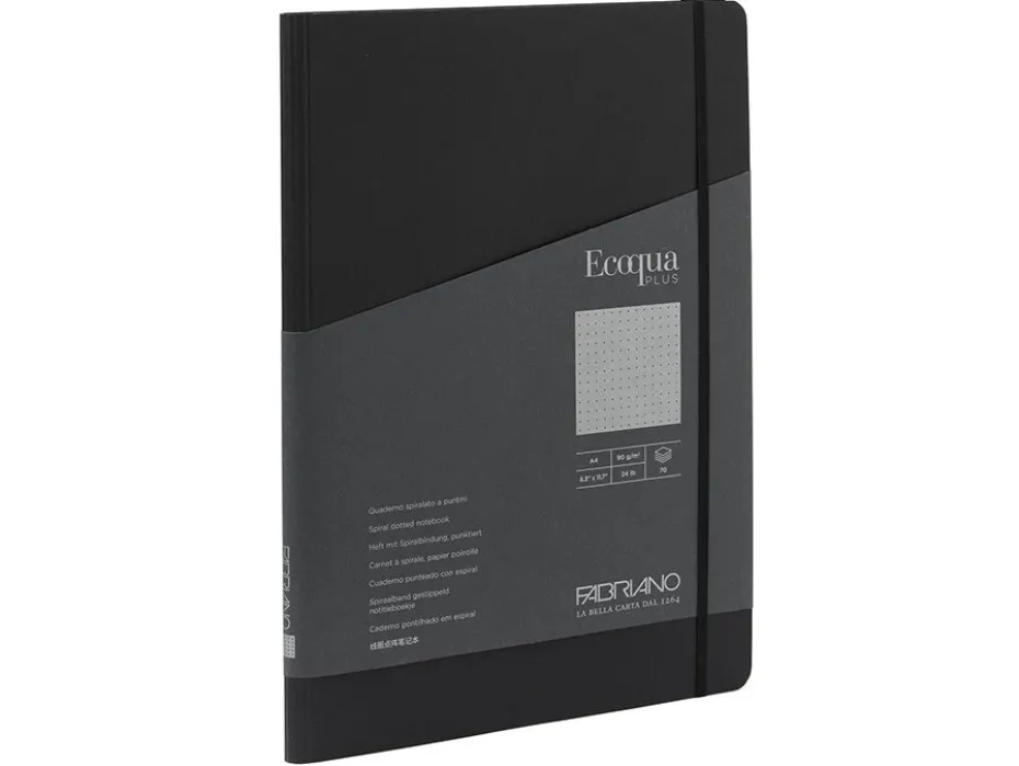 Fabriano EcoQua Plus Spiral A4 Prikker Black