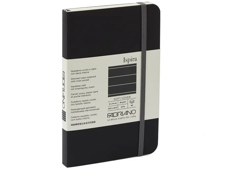 Fabriano Ispira Myk 9x14cm Linjert – Black