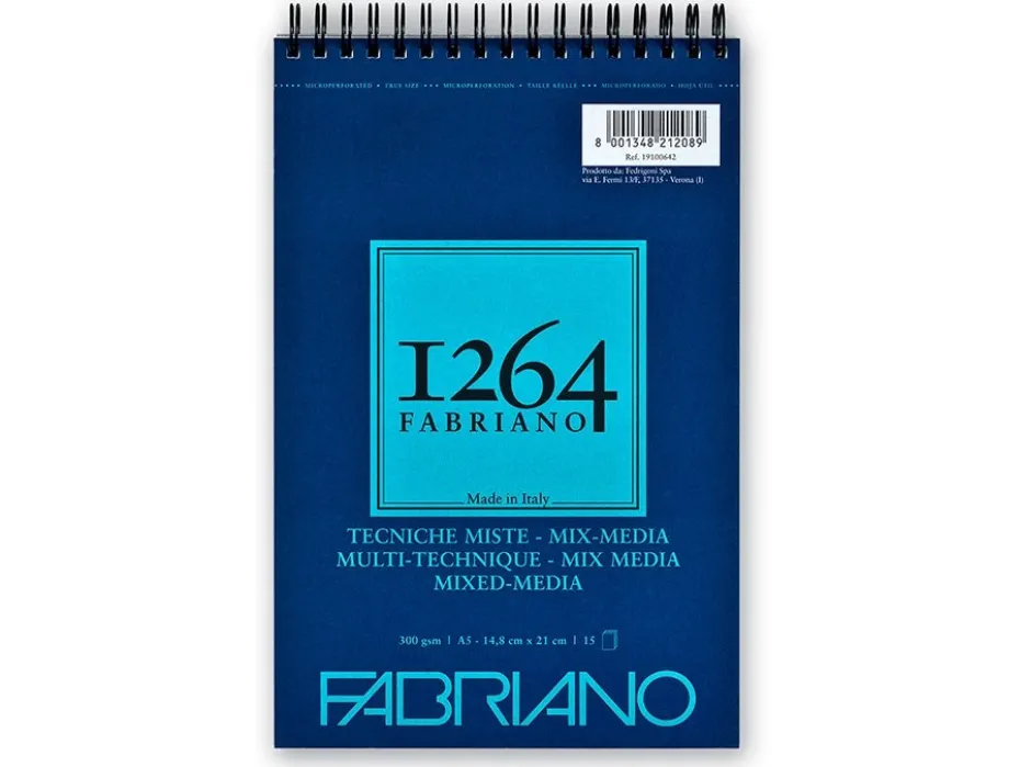 Fabriano 1264 Mixed Media – Spiral 300g 15ark – A5